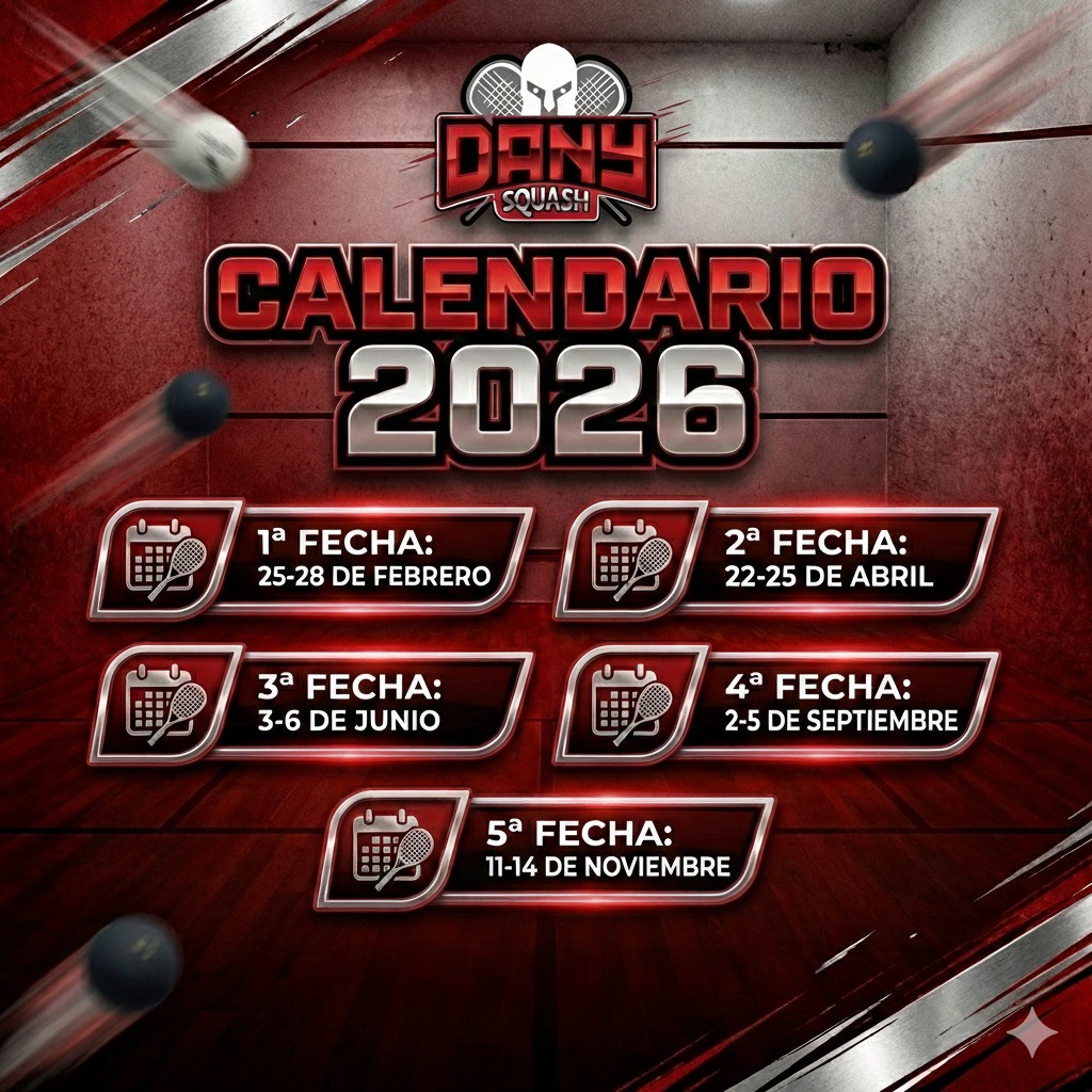Calendario oficial Dany Squash 2026